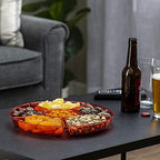 6 Sectional Round Plastic Serving Tray/Platter (4, Red) in Red, alternate view 4