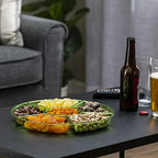 6 Sectional Round Plastic Serving Tray/Platter (8, Green) in Green, alternate view 4