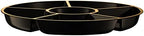 6 Sectional Round Plastic Serving Tray/Platters Black & Gold Pack of 4 in Black & Gold, alternate view 7