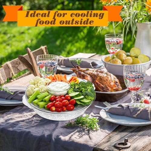 6 Set 11.8" Chilled Serving Tray Compartments for Parties, Natural in Natural, alternate view 2