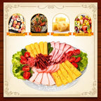6 Set 11.8" Chilled Serving Tray Compartments for Parties, Natural in Natural, alternate view 4