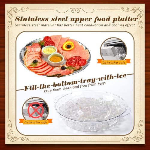 6 Set 11.8" Chilled Serving Tray Compartments for Parties, Natural in Natural, alternate view 5