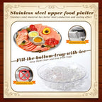 6 Set 11.8" Chilled Serving Tray Compartments for Parties, Natural in Natural, alternate view 5