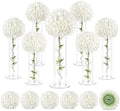 6 Set 20 Inch Tall Acrylic Stand and Artificial Flower Set in White