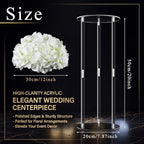 6 Set 20 Inch Tall Acrylic Stand and Artificial Flower Set in White, alternate view 3