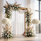 6 Set 20 Inch Tall Acrylic Stand and Artificial Flower Set in White, alternate view 6