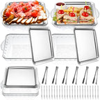 6 Set 9" Chilled Serving Tray for Parties with Compartments Ice Chilled Party Platter Charcuterie Serving Board