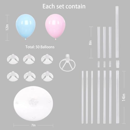 6 Set Balloon Stand Kit for Table Centerpieces With Balloon and Base Party Decorations for Birthday Wedding, alternate view 6