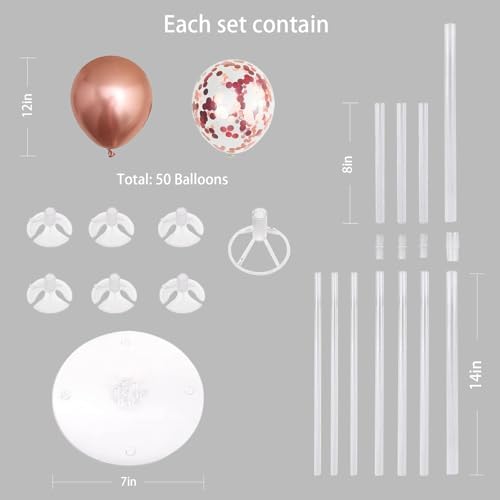 6 Set Balloon Stand Kit for Table Centerpieces With Balloon and Base Party Decorations for Birthday Wedding, alternate view 6