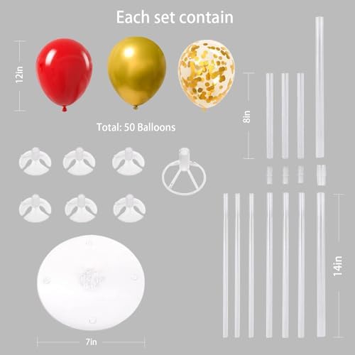 6 Set Balloon Stand Kit for Table Centerpieces With Balloon and Base Party Decorations for Birthday Wedding, alternate view 6