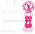6 Set Balloon Stands for Table Clear 15.75 in Adjustable