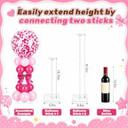 6 Set Balloon Stands for Table Clear 15.75 in Adjustable, alternate view 3