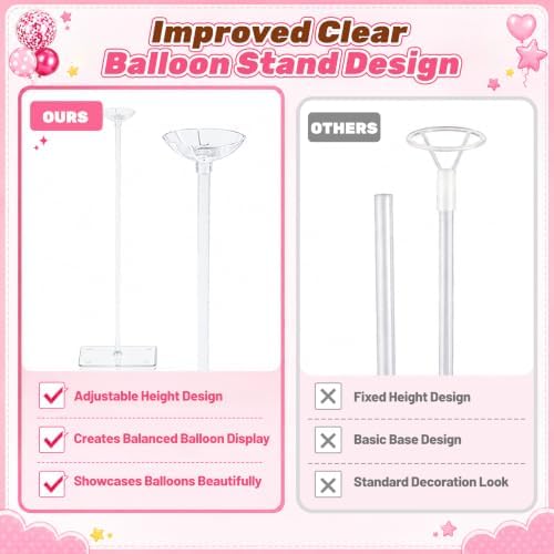 6 Set Balloon Stands for Table Clear 15.75 in Adjustable, alternate view 5