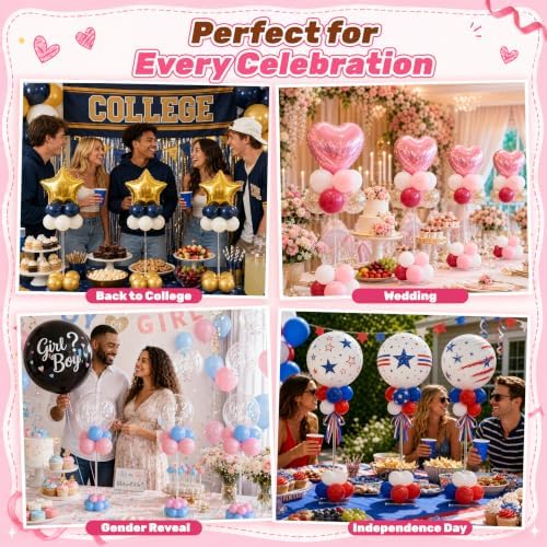 6 Set Balloon Stands for Table Clear 15.75 in Adjustable, alternate view 6