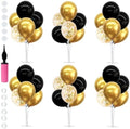 6 Set Black Gold Balloon Stand Balloon Centerpieces for Table Decor in 6 in Gold