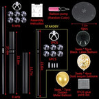 6 Set Black Gold Balloon Stand Balloon Centerpieces for Table Decor in 6 in Gold, alternate view 3