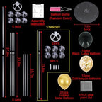 6 Set Black Gold Balloon Stand Balloon Centerpieces for Table Decor in 6 in Gold, alternate view 6
