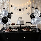 6 Set Black Silver Balloon Stand Balloon Centerpieces for Table in 12 inches in Gold, alternate view 2