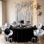 6 Set Black Silver Balloon Stand Balloon Centerpieces for Table in 12 inches in Gold, alternate view 5