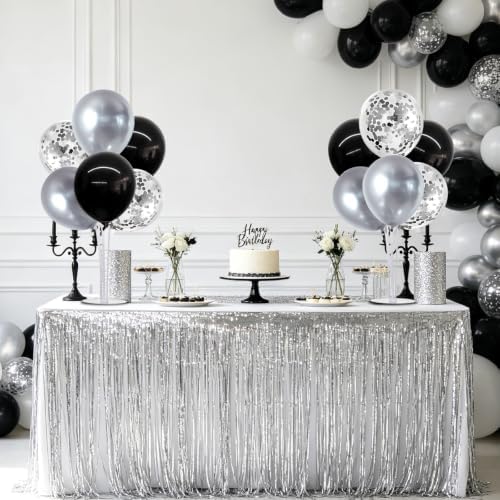 6 Set Black Silver Balloon Stand Balloon Centerpieces for Table in 12 inches in Gold, alternate view 6