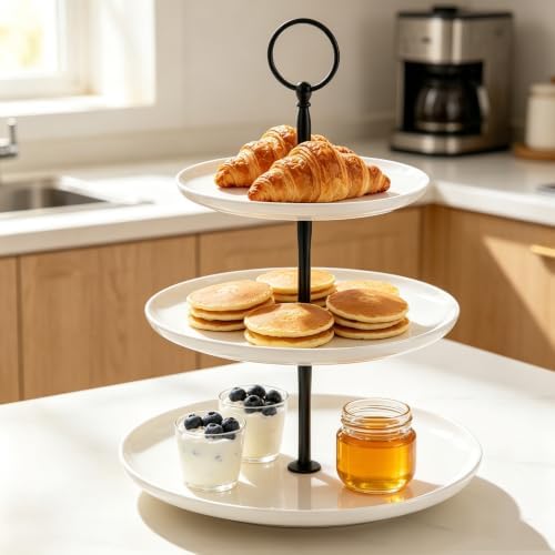 6 Set Cake Stand Hardware Kit Round 3 Tiered Tray in colorful, alternate view 2