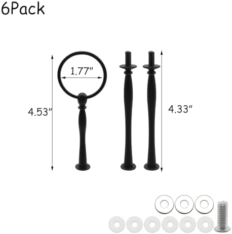 6 Set Cake Stand Hardware Kit Round 3 Tiered Tray in colorful, alternate view 3