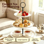 6 Set Cake Stand Hardware Kit Round 3 Tiered Tray in colorful, alternate view 4