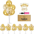 6 Set Gold Balloon Stand Balloon Centerpieces for Table Decorations in 6 Count (Pack of 1) in Black White Gold