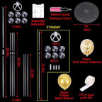 6 Set Gold Balloon Stand Balloon Centerpieces for Table Decorations in 6 Count (Pack of 1) in Black White Gold, alternate