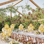 6 Set Gold Balloon Stand Balloon Centerpieces for Table Decorations in 6 Count (Pack of 1) in Black White Gold, alternate