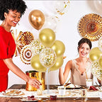 6 Set Gold Balloon Stand Balloon Centerpieces for Table Decorations in 6 Count (Pack of 1) in Black White Gold, alternate