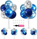 6 Set Metallic Blue Silver Balloon Stand Centerpieces for Table in 12 inches in Gold