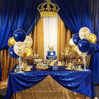 6 Set Navy Blue Gold Balloons Stand Balloon Centerpieces for Table in 6 Count (Pack of 1) in Black White Gold, alternate view