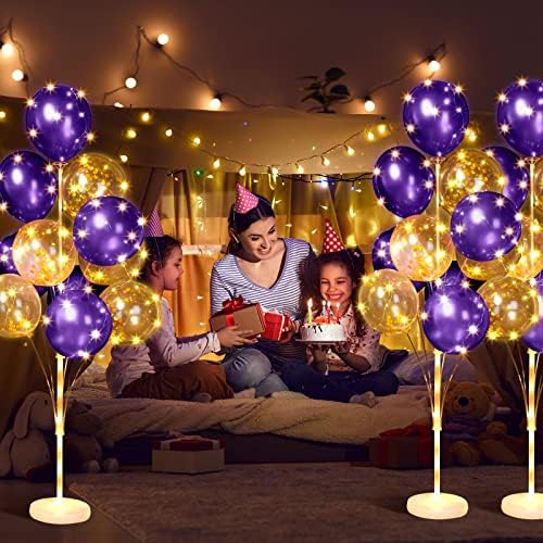 6 Set of Christmas Balloon Stand Kit for Floor with Balloons Light Strings Holder Centerpieces Balloon Column, alternate view