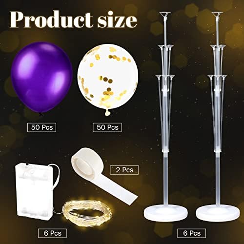 6 Set of Christmas Balloon Stand Kit for Floor with Balloons Light Strings Holder Centerpieces Balloon Column, alternate view