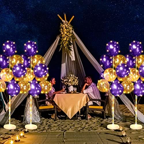 6 Set of Christmas Balloon Stand Kit for Floor with Balloons Light Strings Holder Centerpieces Balloon Column, alternate view