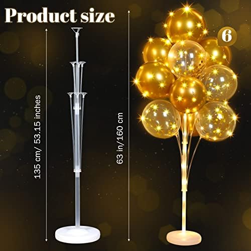 6 Set of Christmas Balloon Stand Kit for Floor with Balloons Light Strings Holder Centerpieces Balloon Column, alternate view