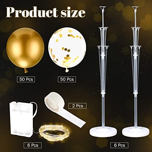 6 Set of Christmas Balloon Stand Kit for Floor with Balloons Light Strings Holder Centerpieces Balloon Column, alternate view