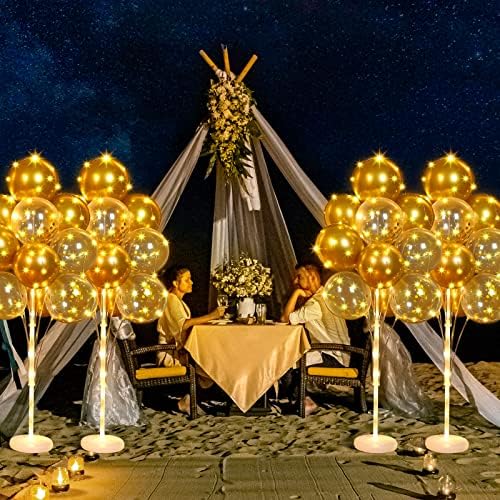 6 Set of Christmas Balloon Stand Kit for Floor with Balloons Light Strings Holder Centerpieces Balloon Column, alternate view