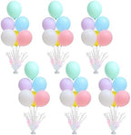 6 Set Pastel Birthday Decorations Rainbow Party Table Balloons Centerpiece Stand Kit for Girls Baby Shower