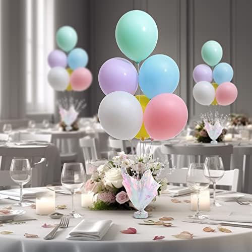 6 Set Pastel Birthday Decorations Rainbow Party Table Balloons Centerpiece Stand Kit for Girls Baby Shower, alternate view 4
