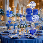 6 Set Royal Blue Table Balloons Foil Spray Centerpiece with Royal Blue and Confetti Balloons Stand Kit for, alternate view 4