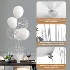 6 Set White Table Balloons Centerpiece with White and Confetti Balloons Stand Kit for Birthday Party Baby Shower, alternate
