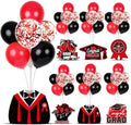 6 Sets 2026 Graduation Balloon Stand Kit for Table Black Red Balloon Class of 2026 Congrats Grad Table
