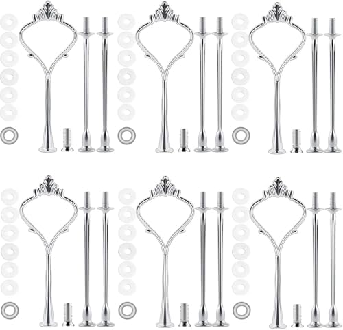 6 Sets 3 Tier Cake Plate Stand Handle, Cake Stand Hardware Handle Fittings Holder for Wedding and Party Making