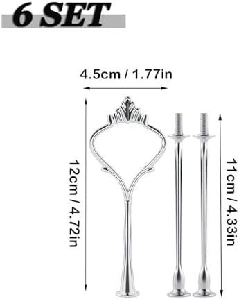 6 Sets 3 Tier Cake Plate Stand Handle, Cake Stand Hardware Handle Fittings Holder for Wedding and Party Making, alternate