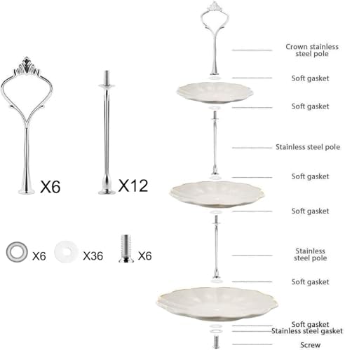 6 Sets 3 Tier Cake Plate Stand Handle, Cake Stand Hardware Handle Fittings Holder for Wedding and Party Making, alternate