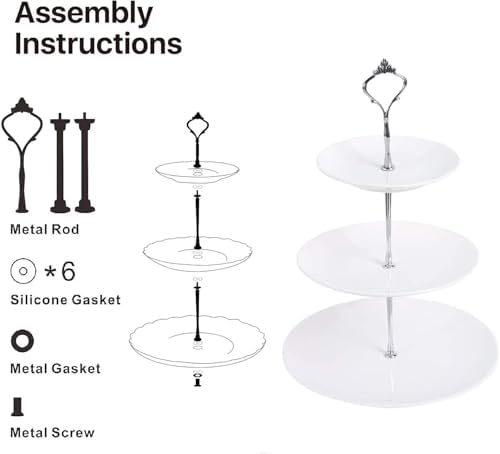 6 Sets 3 Tier Cake Plate Stand Handle, Cake Stand Hardware Handle Fittings Holder for Wedding and Party Making, alternate
