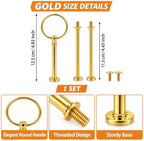 6 Sets 3 Tier Cake Stand Hardware Kit, Silver Gold Black Tiered Tray Rods with Circle Handles, Screws and, alternate view 2