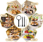 6 Sets 3 Tier Cake Stand Hardware Kit, Silver Gold Black Tiered Tray Rods with Circle Handles, Screws and, alternate view 6